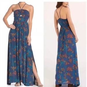 Free People One Step Ahead Maxi Halter Sundress $149 large
